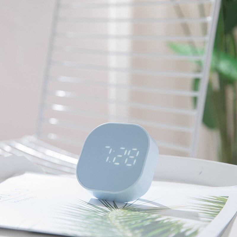 Joylove Square kis ébresztőóra Egyszerű éjszakai fény Némítás Elektronikus ágy melletti diák Mini Led Multifunkciós digitális óra lámpa