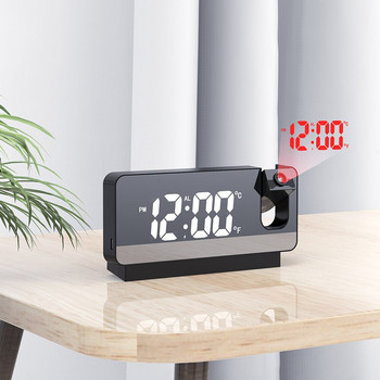 Ψηφιακό έξυπνο ξυπνητήρι LED Τραπέζι ρολόι Ηλεκτρονικά επιτραπέζια ρολόγια USB ρολόι αφύπνισης με προβολέα 180 χρόνων Αναβολή υγρασίας