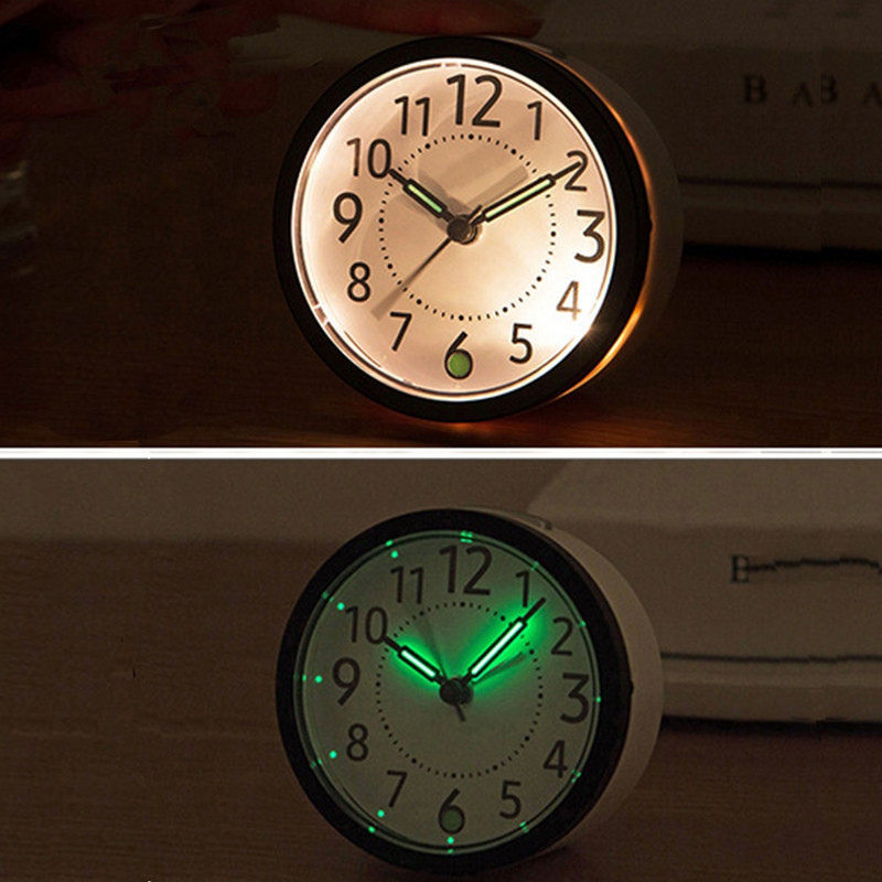 Ceas cu alarmă analogic Silențios, fără ticăituri, amânare de birou, pe noptieră, durabil, luminos, trezire simplă, funcționare cu baterie, design de lumină de noapte