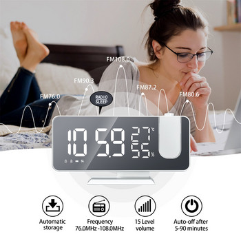 2022 Νέο ψηφιακό ξυπνητήρι LED Mrosaa Τραπέζι ρολογιού Ηλεκτρονικά επιτραπέζια ρολόγια USB Wake up FM Ραδιόφωνο Ώρα Προβολέας Αναβολή