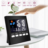 Időjárás óra Színes képernyő Új digitális kijelző Hőmérő páratartalom óra Színes LCD ébresztő naptár Időjárás Pop