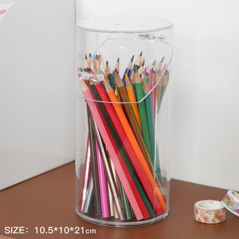 Organizator de birou. Cutie de depozitare pentru biroul de acasă, acrilic, transparent, multifuncțional, pentru pix, depozitare, papetărie, rezistent la apă, rezistent la praf