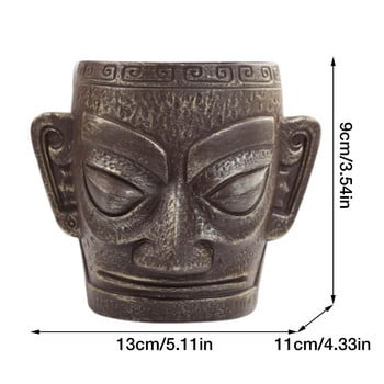 Sanxingdui Figure Pencil Holder Cultural Bronze Figure Shaped Pen Container Desk Organizer Διακοσμητικό Γλαστράκι για σκάλισμα