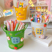 Pieštukų puodo kibiras Creative Kanceliarinių reikmenų laikiklis Pieštukų laikiklis Daugiafunkcinis makiažo organizatorius, skirtas staliniam rašiklio laikikliui