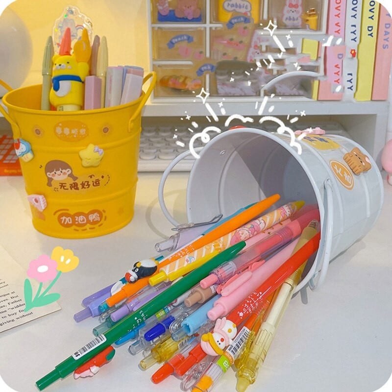 Pieštukų puodo kibiras Creative Kanceliarinių reikmenų laikiklis Pieštukų laikiklis Daugiafunkcinis makiažo organizatorius, skirtas staliniam rašiklio laikikliui