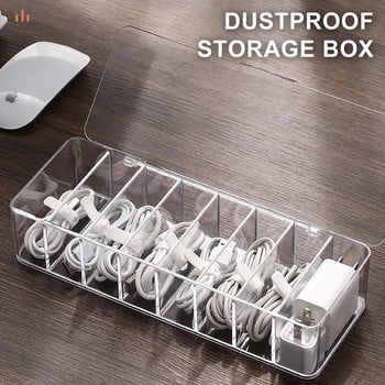 8 Grids Data Line Storage Box Desktop Cable Organizer Θήκη Κοσμήματα Organizer μακιγιάζ Box Office Αξεσουάρ Θήκη κλιπ Δοχείο