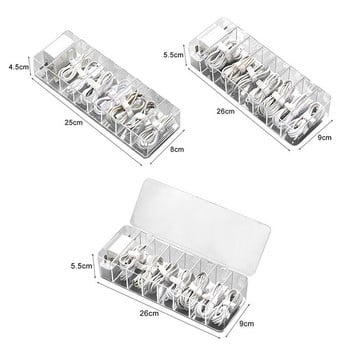 8 Grids Data Line Storage Box Desktop Cable Organizer Θήκη Κοσμήματα Organizer μακιγιάζ Box Office Αξεσουάρ Θήκη κλιπ Δοχείο