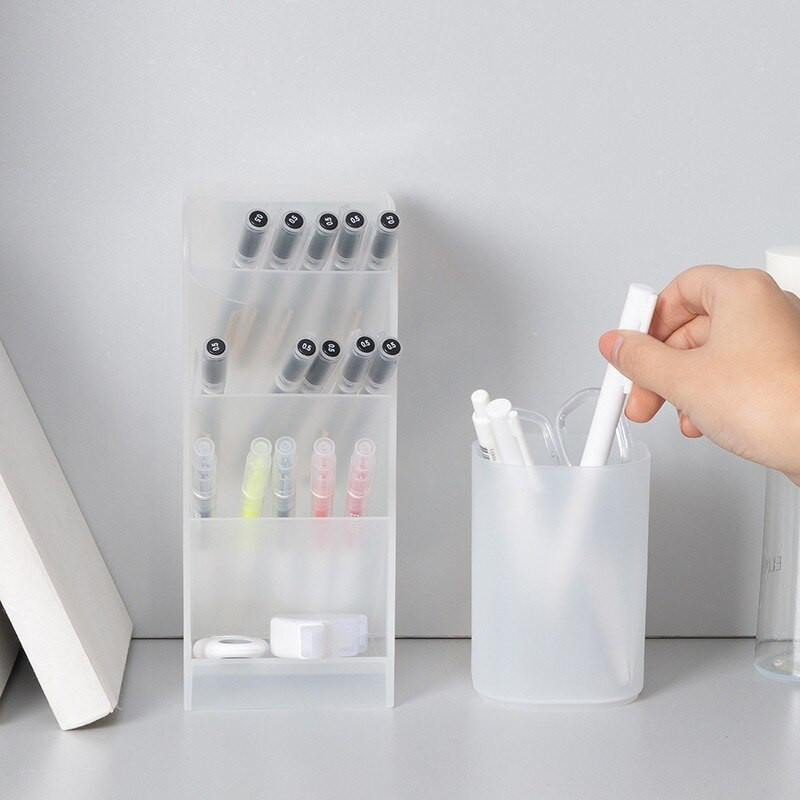 Tolltartó íróasztal-rendező Aranyos 2021-es írószer iskolai kellékekhez Asztali irodai kiegészítők Smink ceruzatartó ecsettartó