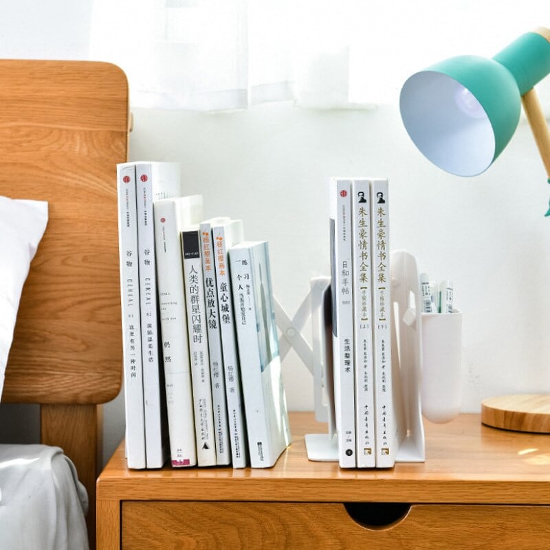 Ištraukiami knygų laikikliai lentynoms Knygų laikiklio stovų rinkinys Reguliuojama knygų lentyna su rašiklio laikikliu Rašomasis rašiklis Biuro priedai