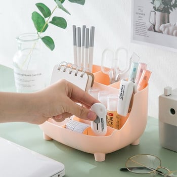 Creative 6 Gird Desktop Organizer Θήκη για στυλό Πολυλειτουργικό μακιγιάζ γραφείου Βάση αποθήκευσης μολυβιού Σχολική γραφική ύλη