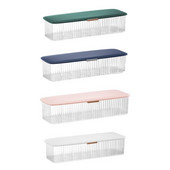 Kabelių laikymo dėžutė su dangteliu, 8 skyreliai, dulkėms atsparus dėklas, skirtas ausinių elektros įkroviklio laidų valdymo biurui