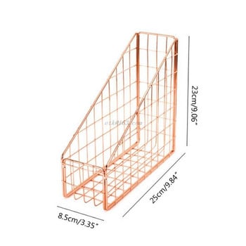 Στήριγμα αρχείων Nordic Wrought Iron Grid Simple Single Layer Desk Rack Αποθήκευση βιβλίων ράφι γραφείου για το σπίτι Οργάνωση χαρτικών