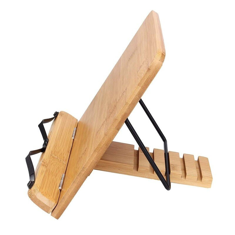 Tableta de odihnă reglabilă pentru lectură, gătitor, acasă, cameră de studiu, suport pentru cărți, pliabil, suport pentru cărți de bucate, suport fix pentru bucătărie, raft din lemn