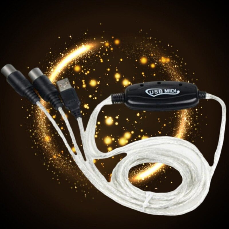 Aukštos kokybės klaviatūros ir kompiuterio USB MIDI kabelio keitiklis kompiuterio į muziką klaviatūros laidas USB IN-OUT MIDI sąsajos kabelis