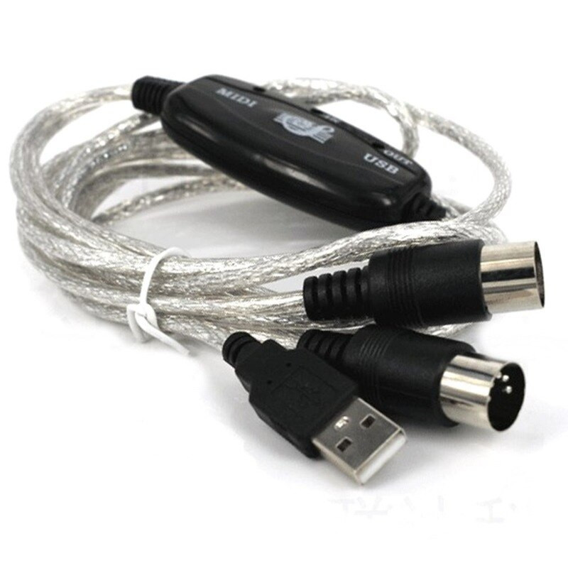 Aukštos kokybės klaviatūros ir kompiuterio USB MIDI kabelio keitiklis kompiuterio į muziką klaviatūros laidas USB IN-OUT MIDI sąsajos kabelis