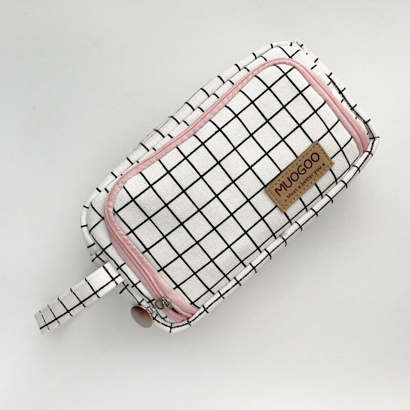 1 buc. Geantă de creion de mare capacitate, simplitate, solidă, pentru studenți drăguți, de mare capacitate, geantă de depozitare Kawaii, rechizite școlare