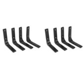 8 bucăți Suport pentru raft de perete din fier, 4 x 4 inch Suport pentru raft rezistent Suport unghi de îmbinare decorativ, negru