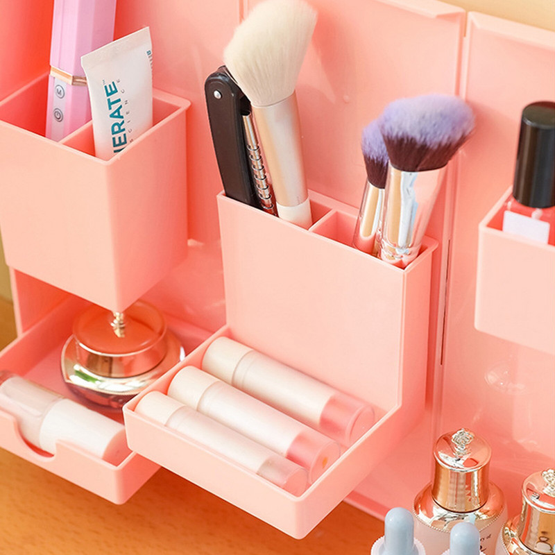 Makiažo konteinerio laikiklis kosmetikai didelės talpos kosmetikos laikymo dėžutės laikiklis darbalaukio papuošalų nagų lako makiažo stalčius