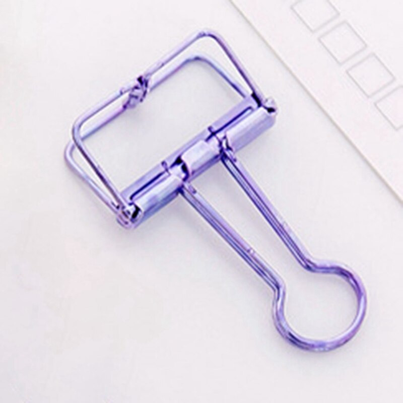 Paprastas metalinis tuščiavidurio uodegos sąvaržos sąvaržos laikiklis biuro rankos sąskaitos spalvos ilgas uodegos segtukas Studento bandomojo popieriaus laikiklis