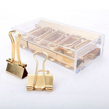 24X Gold Binder Clips Dovetail Metal Clip Storage Products Metal Binder Clip