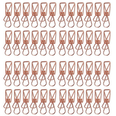 Pachet De 50 de cleme metalice mici din aur roz - cleme utilitare pentru rufe multifuncționale