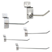 25 x Slatwall Single Hook Pin Shop Display fitting Prong akasztó