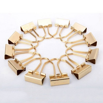 24X Gold Binder Clips Dovetail Metal Clip Storage Products Metal Binder Clip