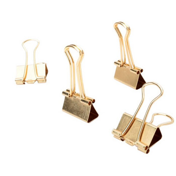 24X Gold Binder Clips Dovetail Metal Clip Storage Products Metal Binder Clip