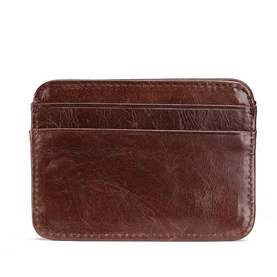 Naujas vintage vyriškas natūralios odos kreditinės kortelės laikiklis mažas piniginis pinigų krepšys asmens tapatybės kortelės dėklas Mini piniginė vyrams