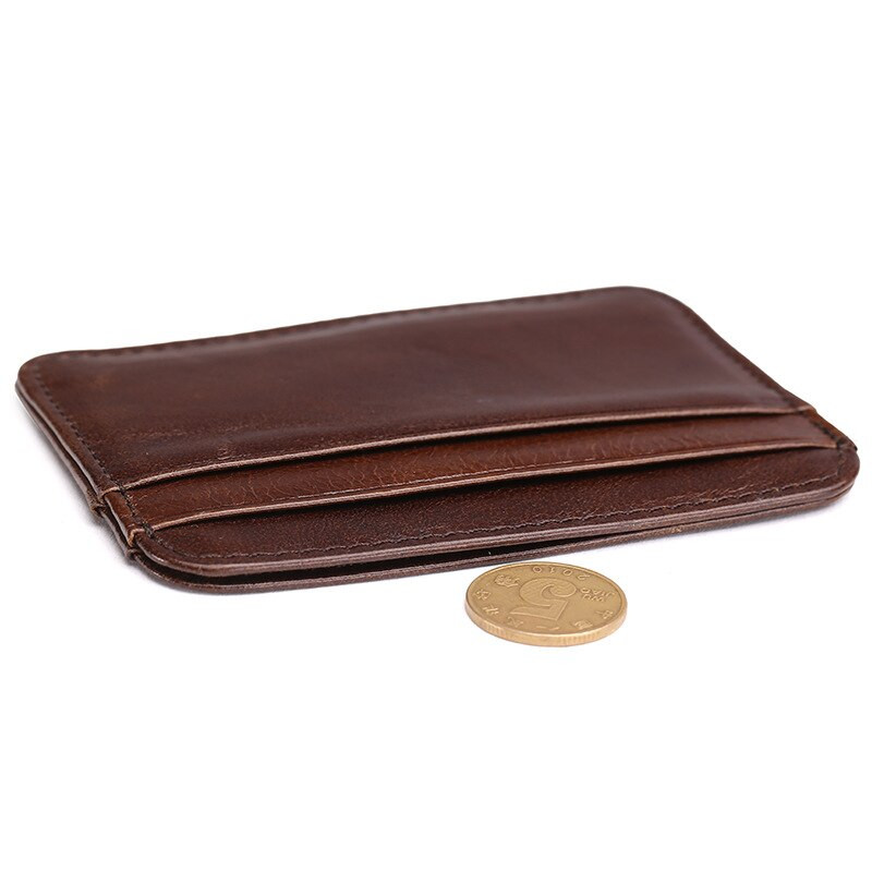 Naujas vintage vyriškas natūralios odos kreditinės kortelės laikiklis mažas piniginis pinigų krepšys asmens tapatybės kortelės dėklas Mini piniginė vyrams