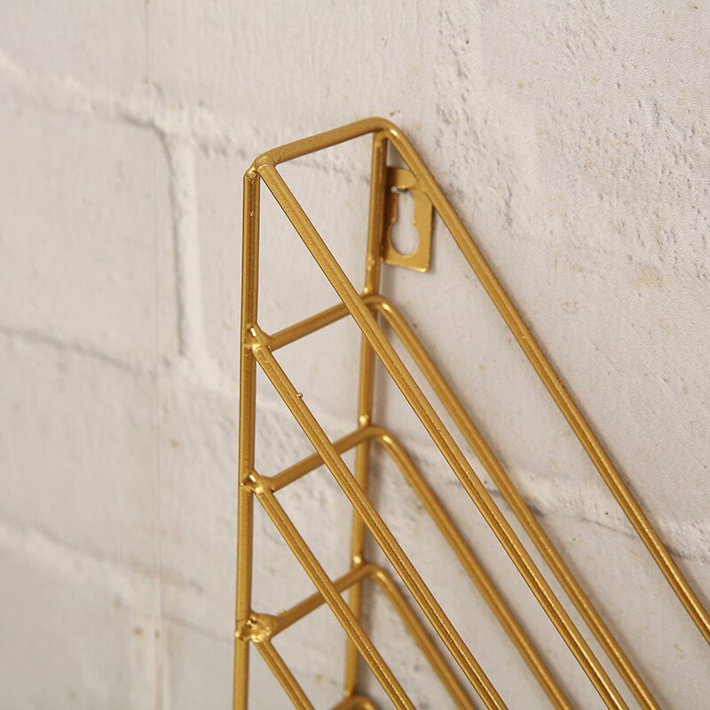 1db Nordic Geometric Shape vas folyóirat tároló állvány falra akasztható kosár Kezdőlap Könyvrendező dekor magazinkönyvhöz
