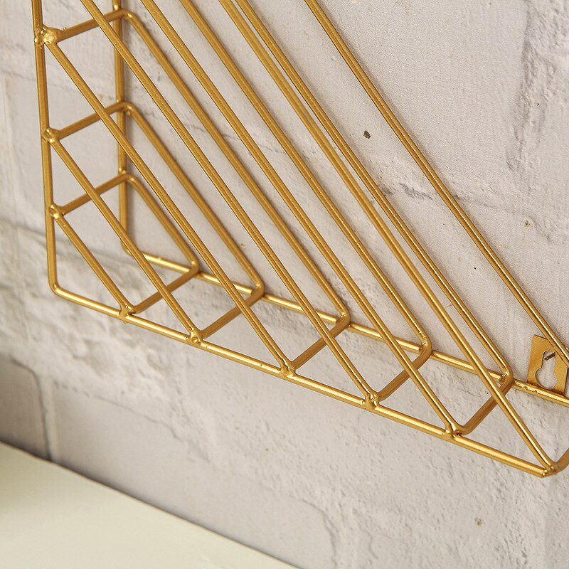 1db Nordic Geometric Shape vas folyóirat tároló állvány falra akasztható kosár Kezdőlap Könyvrendező dekor magazinkönyvhöz