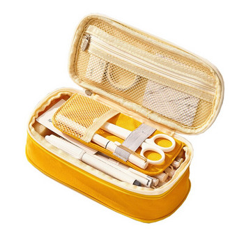 Джобен калъф за моливи, сгъваема чанта за съхранение на канцеларски материали, органайзер за козметично училище за пътувания