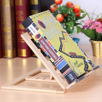 Дървена рамка за четене на рафт за книги Скоба за четене на книги Bookend Tablet PC Поддръжка Музикална стойка Дървена маса Статив за рисуване Канцеларски материали