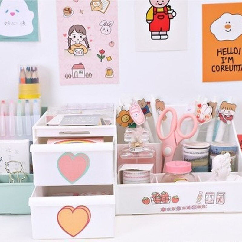 Rašomojo stalo priedai Biuro stalas Organizatorius Kanceliarinės prekės Bendrabučio šepetėlių stovas rašikliams Tvarkyklės darbastalio makiažo laikymo dėžutė