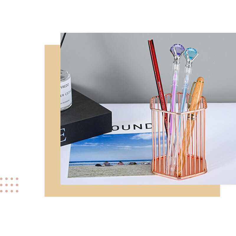 Organizator de birou pentru pixuri Suport perie de depozitare Suport pentru creion de birou pentru rechizite școlare Kawaii Papetarie de birou Cutie de depozitare pentru machiaj