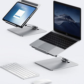 Laptop állvány emelőmagasság állítható, alumínium összecsukható táblagép állvány asztali notebook hűtő tartó 11-17 hüvelykes MacBookhoz