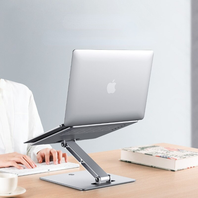 Laptop állvány emelőmagasság állítható, alumínium összecsukható táblagép állvány asztali notebook hűtő tartó 11-17 hüvelykes MacBookhoz