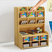 Medinis rašomasis staliukas Daugiafunkcis „pasidaryk pats“ pieštukų laikiklis, stalinis stacionarus namų biuro reikmenų laikiklis