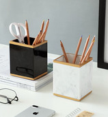 Dervos marbelizo rašiklio laikiklis Rašomasis stovas puodelis vaikiškam pieštuko laikiklio organizatoriui Mokyklos biuras mielas darbastalio namų dekoras