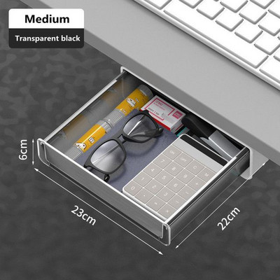 Öntapadó ceruzatartó Iroda íróasztal alatti fiókos asztal Rejtett tárolódoboz Irodaszer-szervező dobozok tollakhoz Notebook fiókos doboz