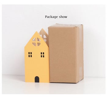 New Arrival Kawaii House Shape Wood Stand Θήκη Γραφείου Organizer Αποθήκευση Κουτί Σχολικό Αξεσουάρ γραφείου Χαρτικά