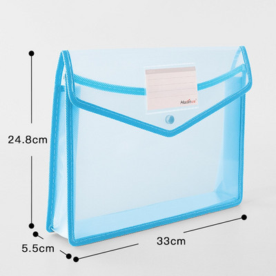 Geantă pentru fișiere A4, transparentă, ușoară, de capacitate mare, buton de stocare, hârtie de test pentru școală, dosar portabil rezistent la apă Suport pentru documente