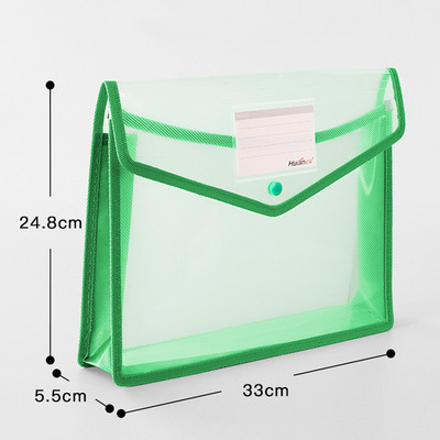 Geantă pentru fișiere A4, transparentă, ușoară, de capacitate mare, buton de stocare, hârtie de test pentru școală, dosar portabil rezistent la apă Suport pentru documente