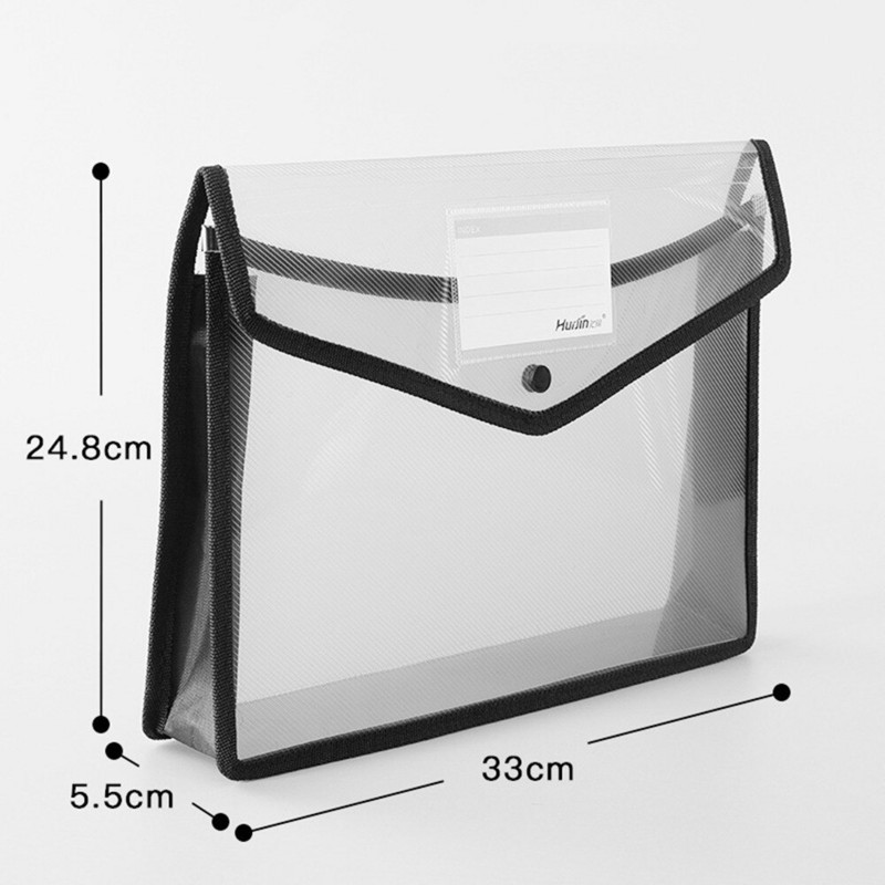 Geantă pentru fișiere A4, transparentă, ușoară, de capacitate mare, buton de stocare, hârtie de test pentru școală, dosar portabil rezistent la apă Suport pentru documente