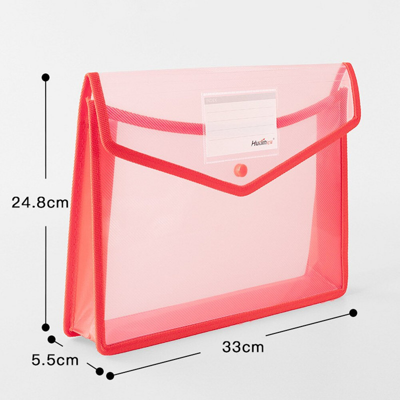 Geantă pentru fișiere A4, transparentă, ușoară, de capacitate mare, buton de stocare, hârtie de test pentru școală, dosar portabil rezistent la apă Suport pentru documente