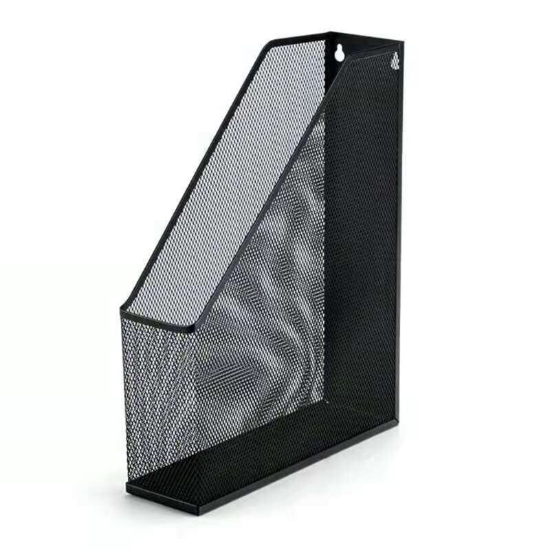 Fém dróthálós falra szerelhető folyóirat irattartó papír könyv dokumentumtároló állvány polc otthoni irodai asztali rendszerező