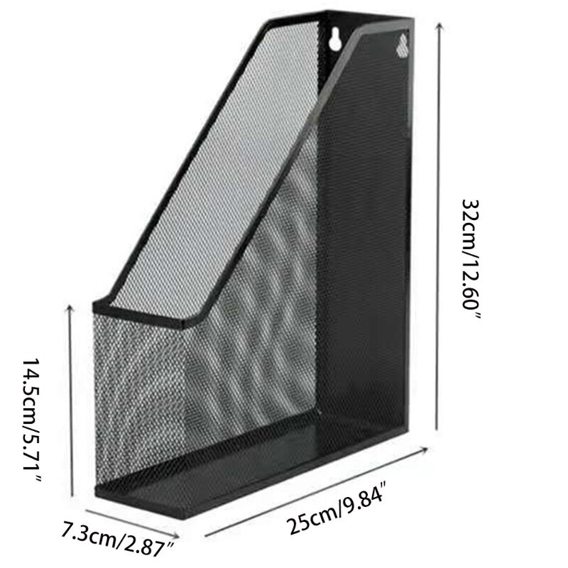 Fém dróthálós falra szerelhető folyóirat irattartó papír könyv dokumentumtároló állvány polc otthoni irodai asztali rendszerező