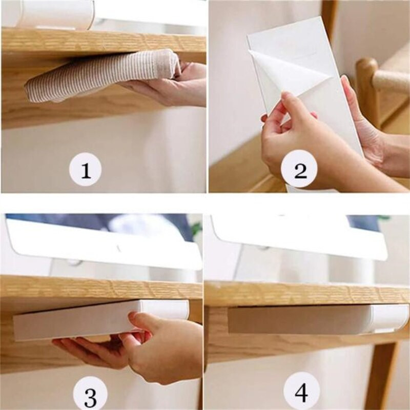 „Self Stick“ pieštukų dėklas po stalčiumi, laikymo dėžutė, paslėpta raštinės reikmenų laikymo priemonė.