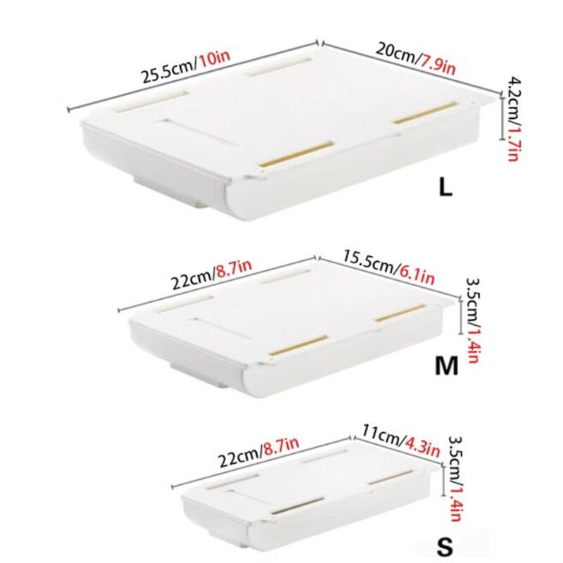 „Self Stick“ pieštukų dėklas po stalčiumi, laikymo dėžutė, paslėpta raštinės reikmenų laikymo priemonė.